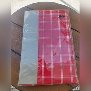 NWT Hotel Collection Holiday Tablecloth Red Plaid Square 52"x52" 100% Cotton